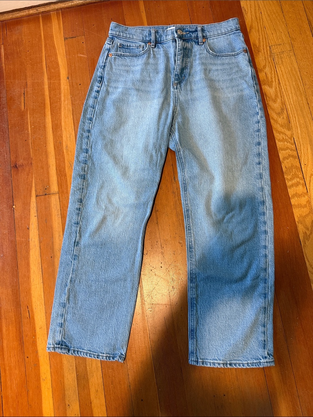 LOFT Straight-Leg Jeans in Light Blue Denim
